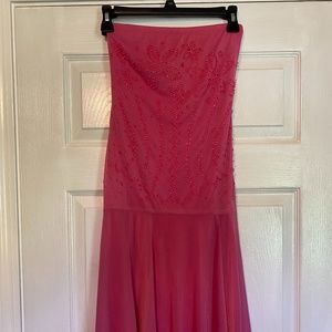 Venus Strapless Hot Pink Party Dress, Size Small